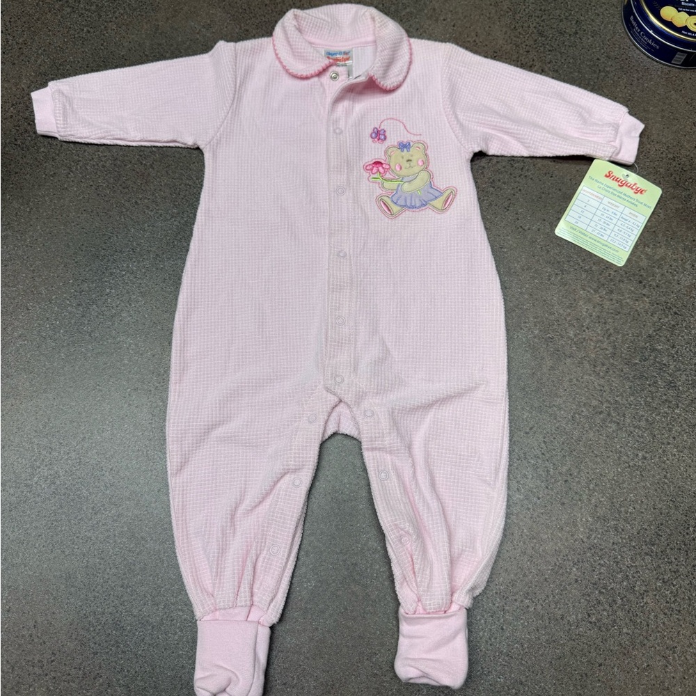 Vintage Snugabye Babygrow One Piece with Embroidered Design